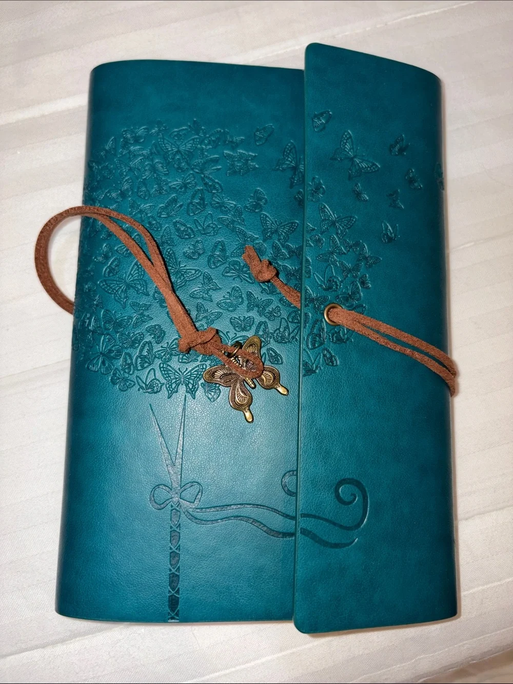 Teal Embossed Butterfly Journal